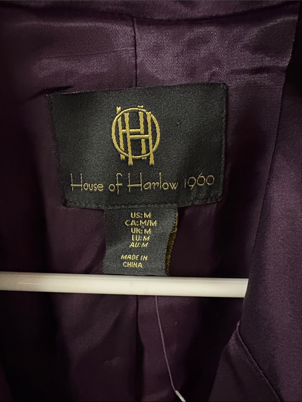 House of Harlow 1960 size medium Satin Purple Tuxedo Blazer brand new - Picture 2 of 6